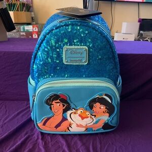 Disney Loungefly Aladdin & Jasmine Sequins Backpack